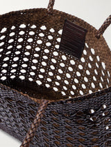 DRAGON DIFFUSION RATTAN WOVEN TOTE IN DARK BROWN