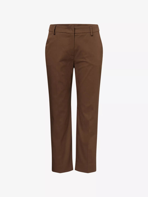 WEEKEND MAX MARA COTTON PANTS IN CHOCOLAT