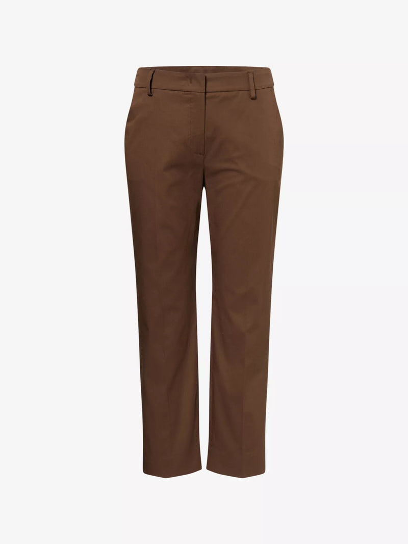 WEEKEND MAX MARA COTTON PANTS IN CHOCOLAT