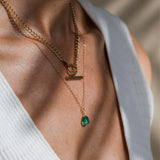 WANDERLUST GREEN QUARTZ SEAFOAM PENDANT