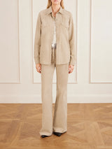 NILI LOTAN TRAVIS COTTON-BLEND CORDUROY SHIRT