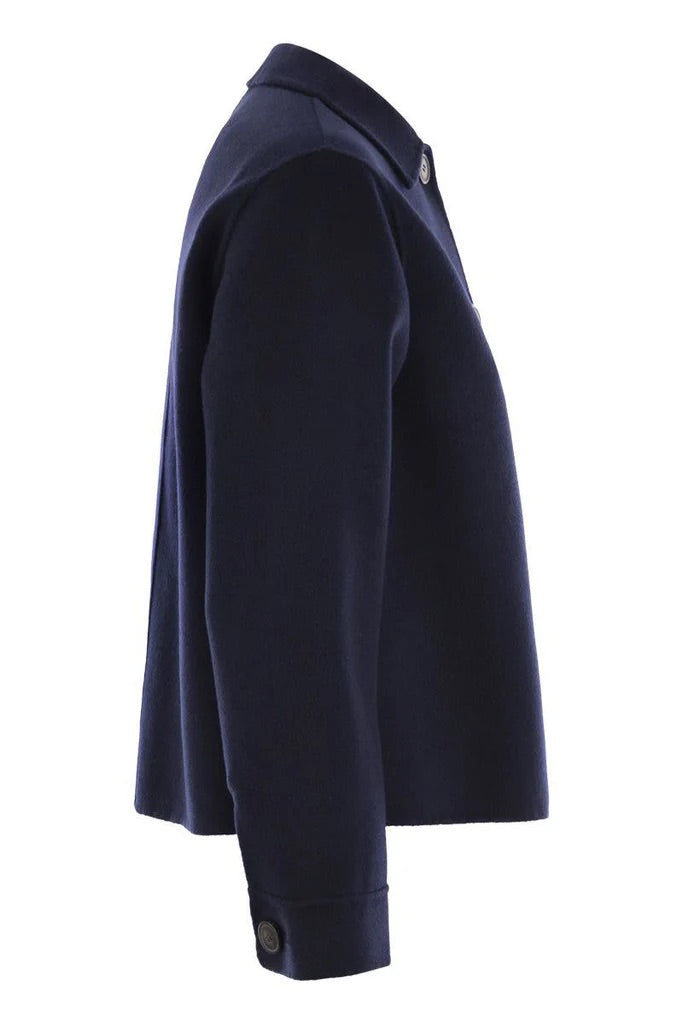 WEEKEND MAX MARA WOOL-RICH JACKET IN NAVY