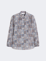 WEEKEND MAX MARA PRINTED COTTON VOILE SHIRT IN NAVY