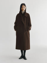 LISA YANG DOUBLE BUTTON COAT IN DARK OAK PRE-ORDER