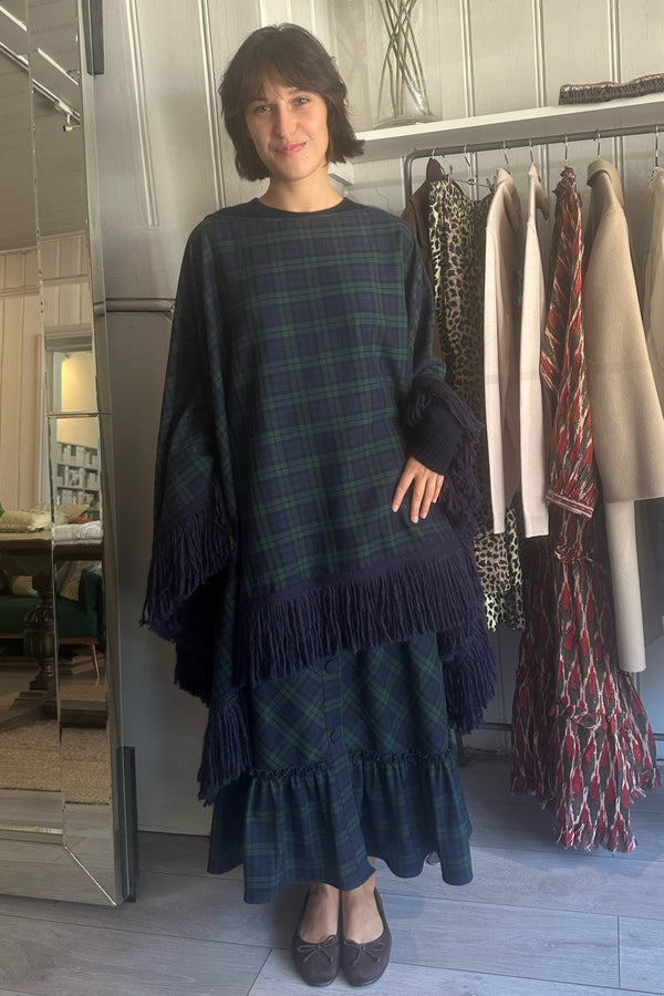 PRE-OWNED LORETTA CAPONI PONCHO O/S RRP £795