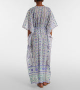JULIET DUNN EMBELLISHED FLORAL COTTON KAFTAN