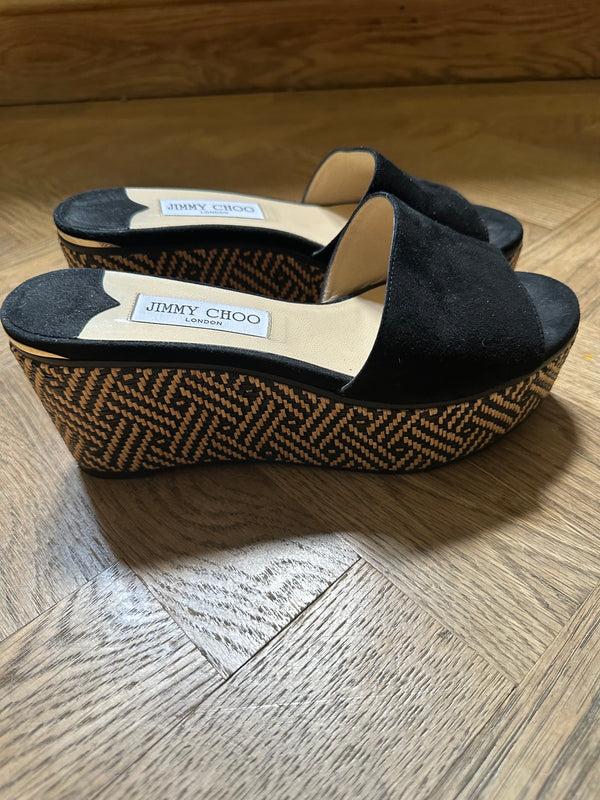 PRE-OWNED JIMMY CHOO WEDGES 38 RRP £495