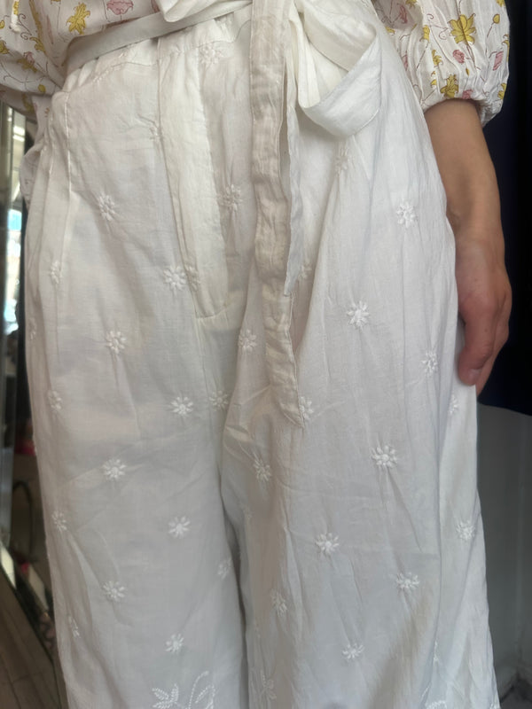 PRE-OWNED HANNAH ARTWEAR HAND EMBROIDERED PANTS 8/10 RRP £385
