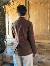 INJIRI WILLOW Hand embroidered JACKET 140 in dark brown