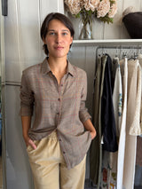 PRE-OWNED NILI LOTAN PLAID SHIRT M RRP £425
