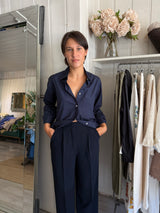 PRE-OWNED A.SHIRT SHIRT IN NAVY POPLIN  S  RRP £365