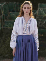 THIERRY COLSON GUISE BLOUSE ARCHAIC EMNROIDERY WHITE