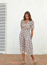 M.A.B.E. ASTER PRINT MIDI-DRESS