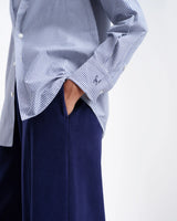 SUZIE KONDI ARI SHIRT IN COTTON POPLIN NAVY STRIPE