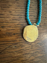 PRE-OWNED HERMINA ATHENS TURQUOISE & GOLD PENDANT RRP £165