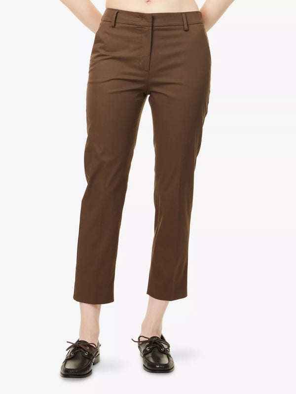 WEEKEND MAX MARA COTTON PANTS IN CHOCOLAT