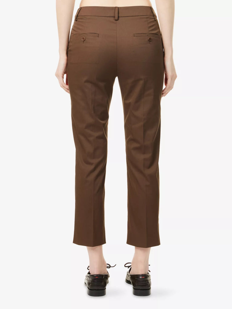 WEEKEND MAX MARA COTTON PANTS IN CHOCOLAT