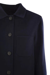 WEEKEND MAX MARA WOOL-RICH JACKET IN NAVY