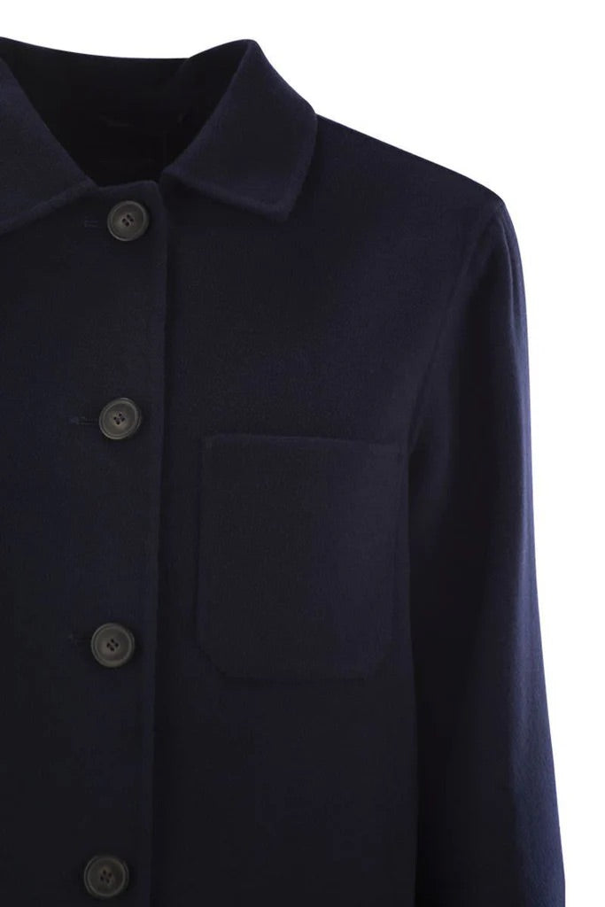 WEEKEND MAX MARA WOOL-RICH JACKET IN NAVY