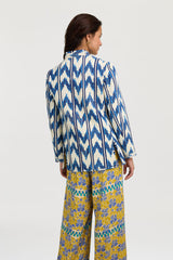 LISA CORTI JODHPURI JACKET IN IKAT ARROW BLUE