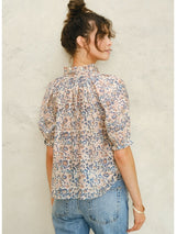 M.A.B.E. CASS PRINT TOP IN NAVY