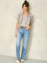 M.A.B.E. CASS PRINT TOP IN NAVY
