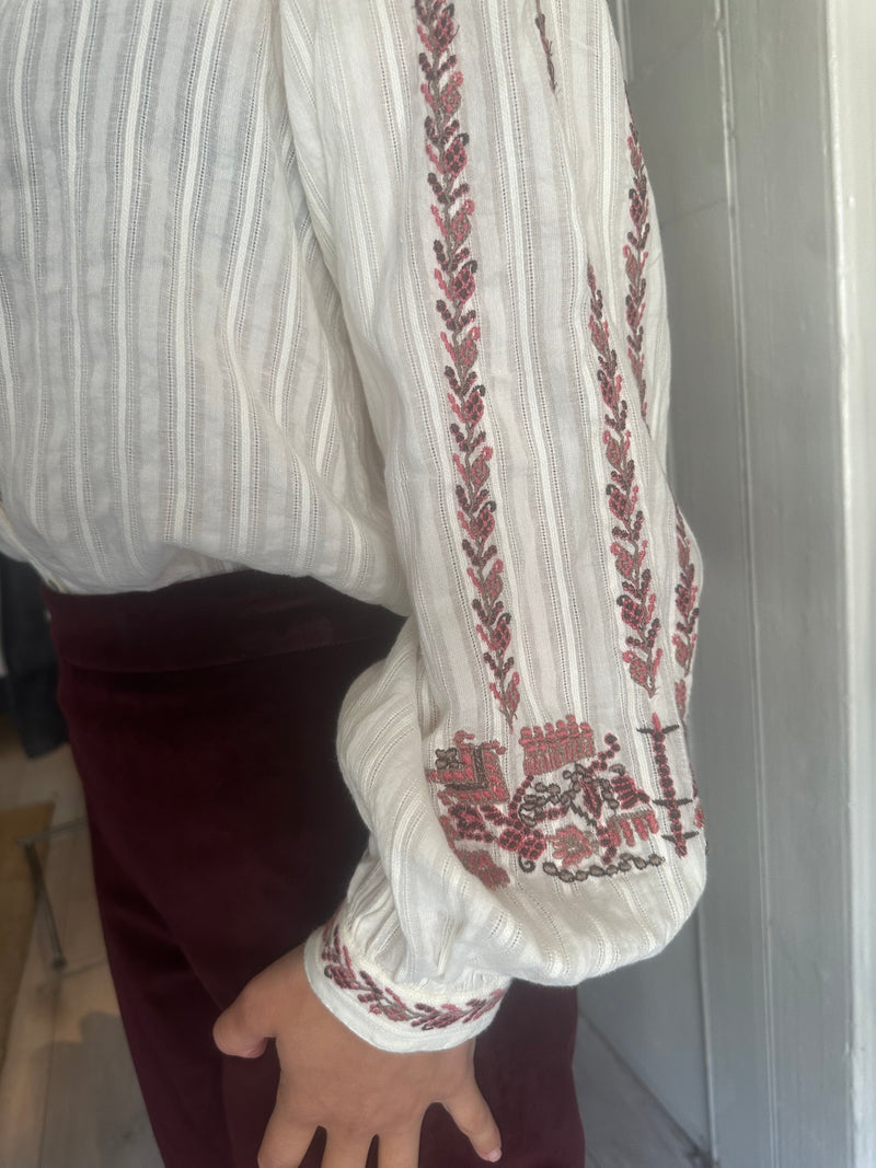 PRE-OWNED MAISON HOTEL EMBROIDERED BLOUSE £165 L