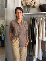 PRE-OWNED NILI LOTAN PLAID SHIRT M RRP £425