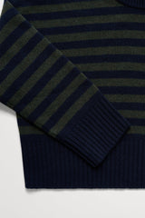 SKALL CAMPA JUMPER IN NAVY GREEN STRIPE