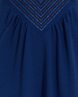 LORETTA CAPONI DIVA DRESS IN BLUEBERRY CREPE