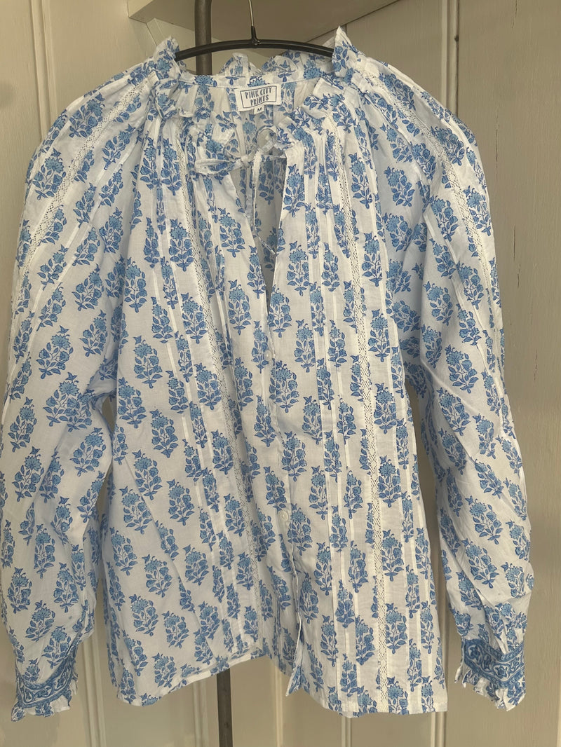 PRE-OWNED PINK CITY PRINTS BLOUSE M RRP £125