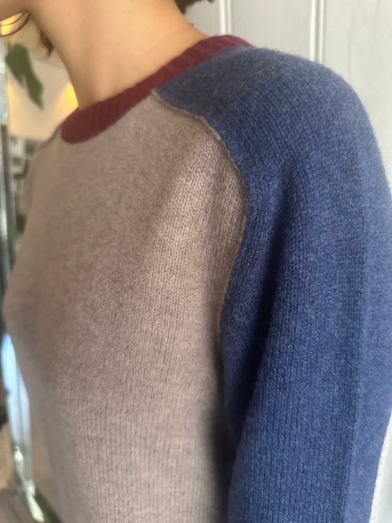 PRE-OWNED MOISMONT MULTI-BLOCK WOOL SWEATER M/L RRP £225