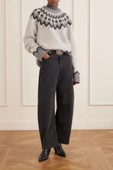 NILI LOTAN FAIR ISLE WOOL & ALPACA BLEND SWEATER
