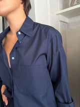 PRE-OWNED A.SHIRT SHIRT IN NAVY POPLIN  S  RRP £365