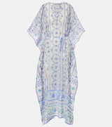 JULIET DUNN EMBELLISHED FLORAL COTTON KAFTAN
