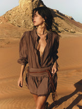XIRENA X LEA MEYLEN LAURA SHIRT IN CHOCOLAT