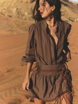 XIRENA X LEA MEYLEN LAURA SHIRT IN CHOCOLAT