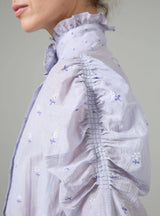 THIERRY COLSON WIND BLOUSE IN BUTHI-BLOCK PRINT BLUE