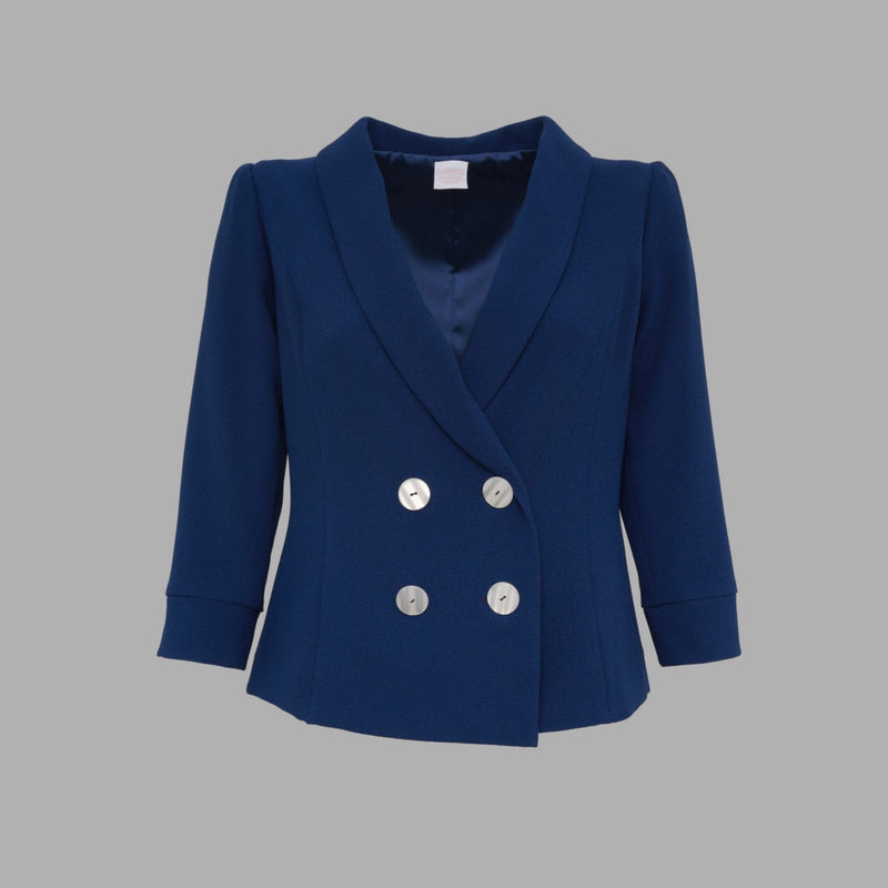 LORETTA CAPONI TILDE JACKET IN BLUEBERRY CREPE