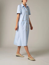 THIERRY COLSON BAGHERA DRESS LADY POPLIN OFFICE BLUE