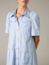 THIERRY COLSON BAGHERA DRESS LADY POPLIN OFFICE BLUE