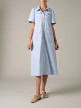 THIERRY COLSON BAGHERA DRESS LADY POPLIN OFFICE BLUE