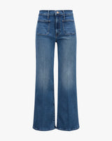 MOTHER PATCH POCKET MID RISE JEANS IN MID-BLUE