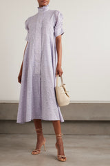 THIERRY COLSON VENETIA RUFFLED GATHERED FLORAL-PRINT DRESS