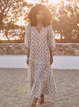 M.A.B.E. LINDI MAXI DRESS IN SILK-COTTON BLEND