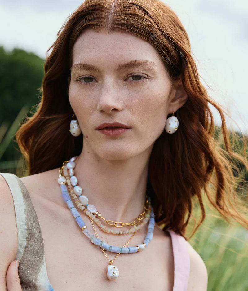 LIZZIE FORTUNATO PORTO COVO NECKLACE IN BLUE LACE