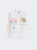 WEEKEND MAX MARA COTTON BLOUSE WITH EMBROIDERIES