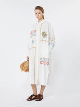 WEEKEND MAX MARA POPLIN SHIRT DRESS WITH EMBROIDERIES