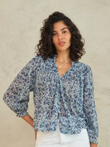 M.A.B.E. ESTI PRINT TOP IN BLUE