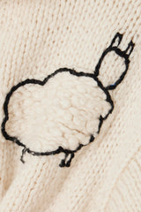 MOTHER THE CROP RAQUETTE WOOL & COTTON CARDIGAN